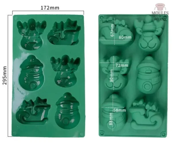 Mini moule en silicone de Noël pour pâtisserie festive