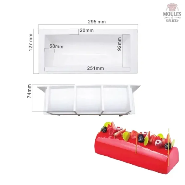 Moule à bûche en silicone flexible pour desserts