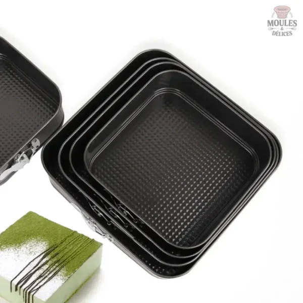 Moule carré avec charnière pour gâteaux et tartes