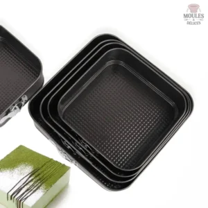 Moules à gâteau rectangulaires à charnière en lot de 3