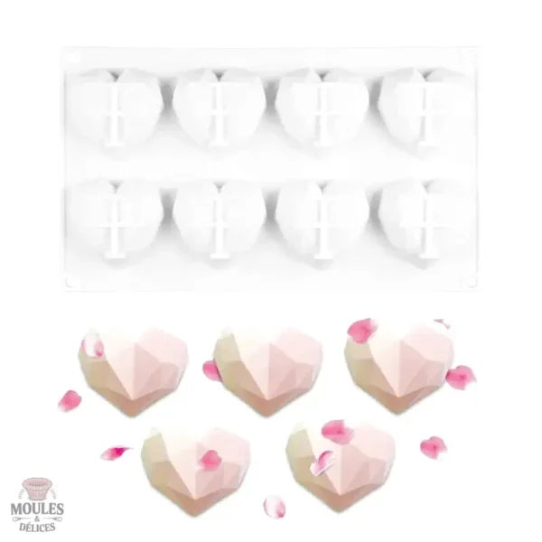 Moule cœur en silicone pour créations pâtissières