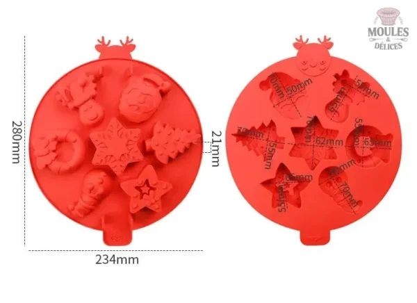 Moule de Noël en silicone pour créations sucrées