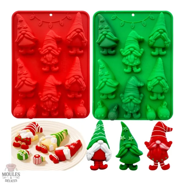 Moule en silicone 3D, thème Noël pour pâtisserie décorative