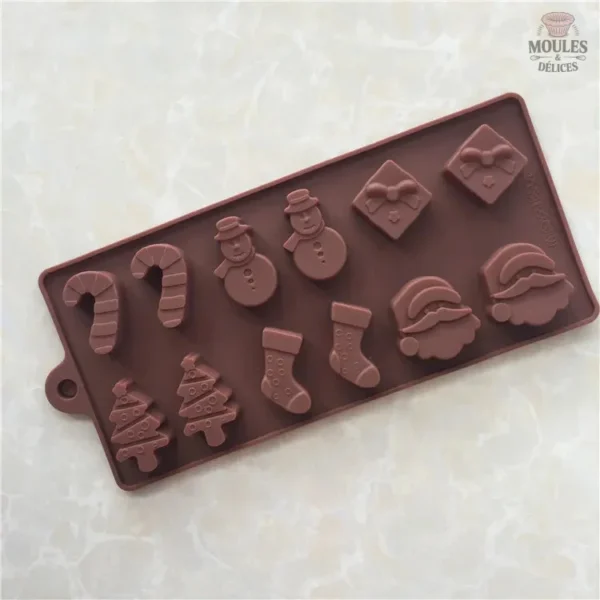 Moules de Noël en forme de chocolat pour vos desserts