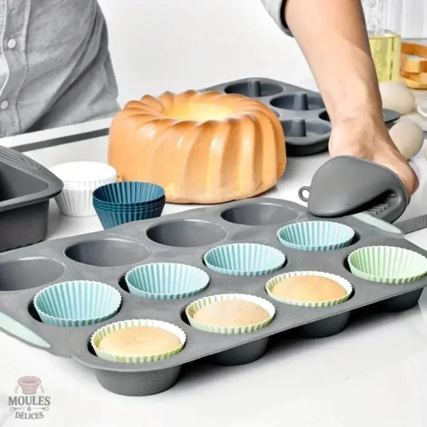 plaque-a-muffins-1 Plaque à muffins en silicone pour la cuisson facile